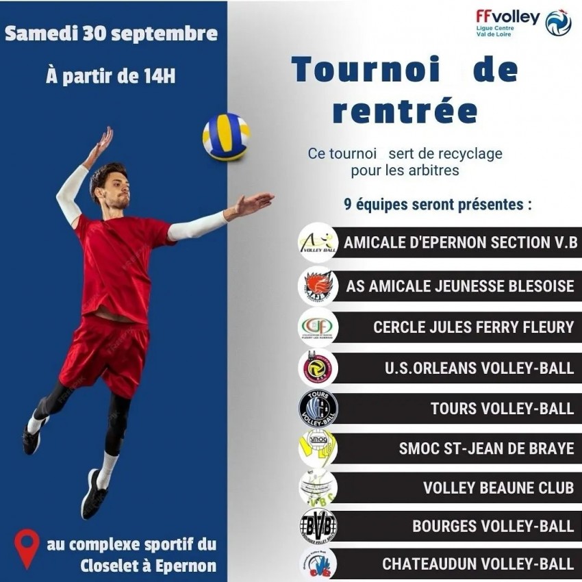 TOURNOI VOLLEY BALL REGIONALE MASCULIN DE RENTRÉE 